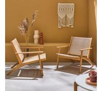 Sweeek - Pair Of Chairs In Acacia Wood And Resin Belize X2 Natural 62X78X67 Cm