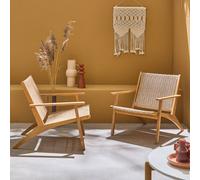 sweeek Pair Of Chairs In Acacia Wood & Resin in Light Brown sweeek Light Brown