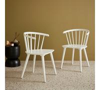 Sweeek - Pair Of Chairs In Walnut Wood And Plywood White 75X53X51 Cm - Paula