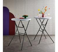 Sweeek - Pair Of Foldable High Tables White 81X81X110 Cm - Gala Tables X2