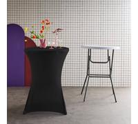 Sweeek - Pair Of Foldable High Tables With Protective Covers Gala + Cover X2 Black 81X81X110 Cm