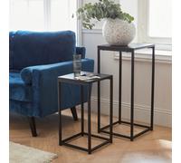 Sweeek - Pair Of Industrial Side Tables Industrielle Black 34X34X74 Cm
