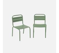 Sweeek. Pair Of Metal Chairs For Children Kristoff Khaki Green