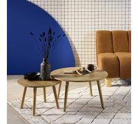 sweeek Pair of nesting coffee tables with wood effect in Light Brown sweeek Light Brown