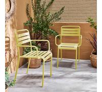 sweeek Pair Of Steel & Stackable Garden Armchairs in Yellow sweeek Yellow