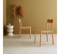 Sweeek - Pair Of Textured Boucle Chairs Ella Natural 49.5X53X81 Cm