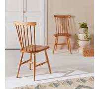 Sweeek - Pair Of Wooden Dining Chairs Romie Natural 50.8X44.2X90 Cm