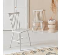 Sweeek - Pair Of Wooden Dining Chairs Romie White 50.8X44.2X90 Cm
