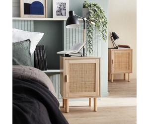 Sweeek - Pair Of Woven Rattan Bedside Tables Camargue Natural 40X30X58 Cm