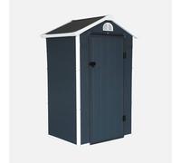 Sweeek - Plastic Garden Shed 1.39 M2 Anthracite Aluminium And Steel Frame 134 X 104 X 204Cm