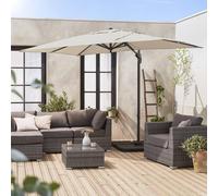 sweeek Rectangular Cantilever Parasol 2x3m in Beige sweeek Beige