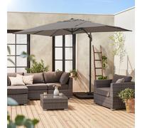 Sweeek. 2X3M Rectangular Cantilever Paraso - Parasol Can Be Tilted Folded And Rotated 360 Degreesl - Antibes - Grey
