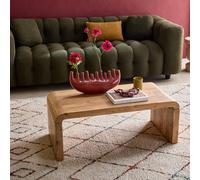 sweeek Rectangular coffee table solid acacia wood in Beige sweeek Beige