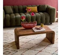 Sweeek - Rectangular Coffee Table Solid Acacia Wood Walnut 100X50X40 Cm - Dana
