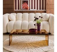 sweeek Rectangular coffee table tempered glass in Amber swe mber