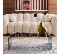 sweeek Rectangular coffee table tempered glass in Grey swe rey