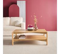 Sweeek - Rectangular Coffee Table Wood Decor Double Tray Natural 110X60X40 Cm - Harmony