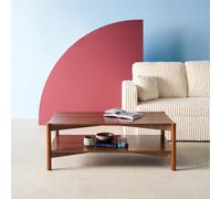 Sweeek - Rectangular Coffee Table Wood Decor Double Tray Walnut 110X60X40 Cm - Harmony