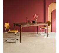 sweeek Rectangular dining table extendable rubberwood & ash veneer 6-8 in Dark Brown sweeek Dark Brown