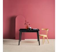 Sweeek - Lina Rectangular Extendable Dining Table In Rubberwood And Black Oak Veneer 4 To 6 Seats 110/140 X 100 X 75 Cm
