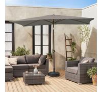 sweeek Rectangular Parasol 2x3m With Central Pole in Grey sweeek Grey