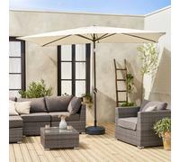 Sweeek - 2X3M Rectangular Centre Pole Parasol Touquet Sand