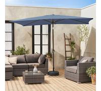 Sweeek - 2X3M Rectangular Centre Pole Parasol Touquet Grey Blue