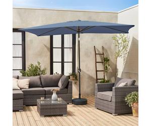 sweeek Rectangular Parasol 2x3m With Central Pole in Pale Blue sweeek Pale Blue