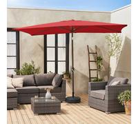 sweeek Rectangular Parasol 2x3m With Central Pole in Red sweeek Red