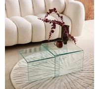 sweeek Rectangular & square nesting tables tempered glass in Clear swe lear
