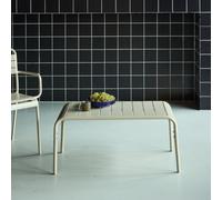 Sweeek - Rectangular Steel Garden Coffee Table Beige 90X50X40 Cm - Amelia