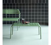 Sweeek - Rectangular Steel Garden Coffee Table Green 90X50X40 Cm - Amelia