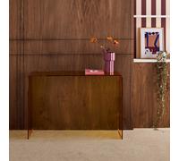 sweeek Rectangular tempered glass console in Amber swe mber