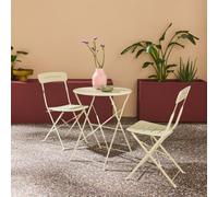 Sweeek - Round Bistro Garden Table, Steel, Folding + 2 Chairs, Green 42.5X53X82 Cm - Balconea