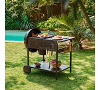 sweeek Round charcoal barbecue enamelled steel Ø53cm with trolley in Black swe lack