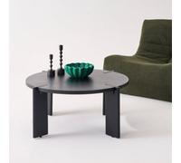 Sweeek - Round Solid Mango Wood Coffee Table Reva Black 80X80X36 Cm