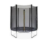 Sweeek. Round Trampoline Diam. 180Cm Grey With Its Protective Net - Cassiopée - Garden Trampoline 2M Pro Quality Eu Standards.