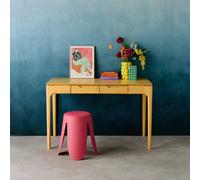 Sweeek - Rubberwood Desk With Ash Veneer And 2 Natural Drawers - L 120 X W 60 X H 76 Cm - Alienor