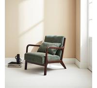 sweeek Scandi-style Armchair In Fine Corduroy & Hevea Wood in Green swe reen
