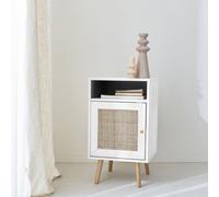 Sweeek - Scandi-Style Bedside Table With Drawer Boheme Blanc Cassé 39X40X70 Cm