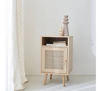 Sweeek - Scandi-Style Bedside Table With Drawer Boheme Natural 39X40X70 Cm