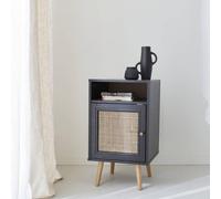 Sweeek - Scandi-Style Bedside Table With Drawer Boheme Black 39X40X70 Cm