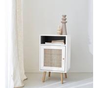 Sweeek - Scandi-Style Bedside Table With Drawer Boheme Blanc Cassé 39X40X70 Cm
