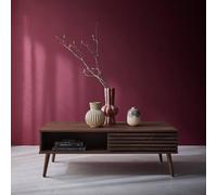 sweeek Scandi-style Coffee Table With Wooden Grooved Effect in Walnut sweeek Walnut
