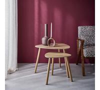 Sweeek - Scandinavian Nesting Tables In Mdf Lena Natural 60X60X48 Cm