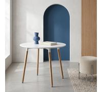 sweeek Scandinavian round dining table wood 2 seats in White sweeek White