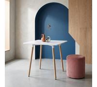 Sweeek - Scandinavian Square Dining Table Wood 2 Seats Hedvig White 70X70X73 Cm