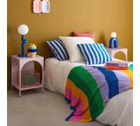 Sweeek - Set Of 2 Bedside Tables Industrial-Style Steel Pink 35X35X52 Cm - Soho