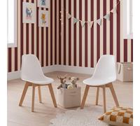 sweeek Set of 2 children's chairs Scandinavian style with beech wood in White sweeek White