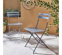 sweeek Set Of 2 Folding Garden Chairs in Blue swe lue
